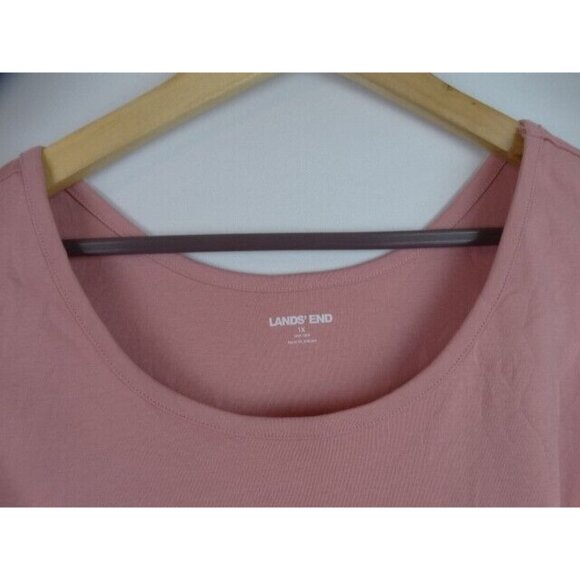 Lands' End Womens Shirt Size 1X Pink Short Sleeve & Sleeveless Tank Top Lot of 2 - Picture 3 of 14
